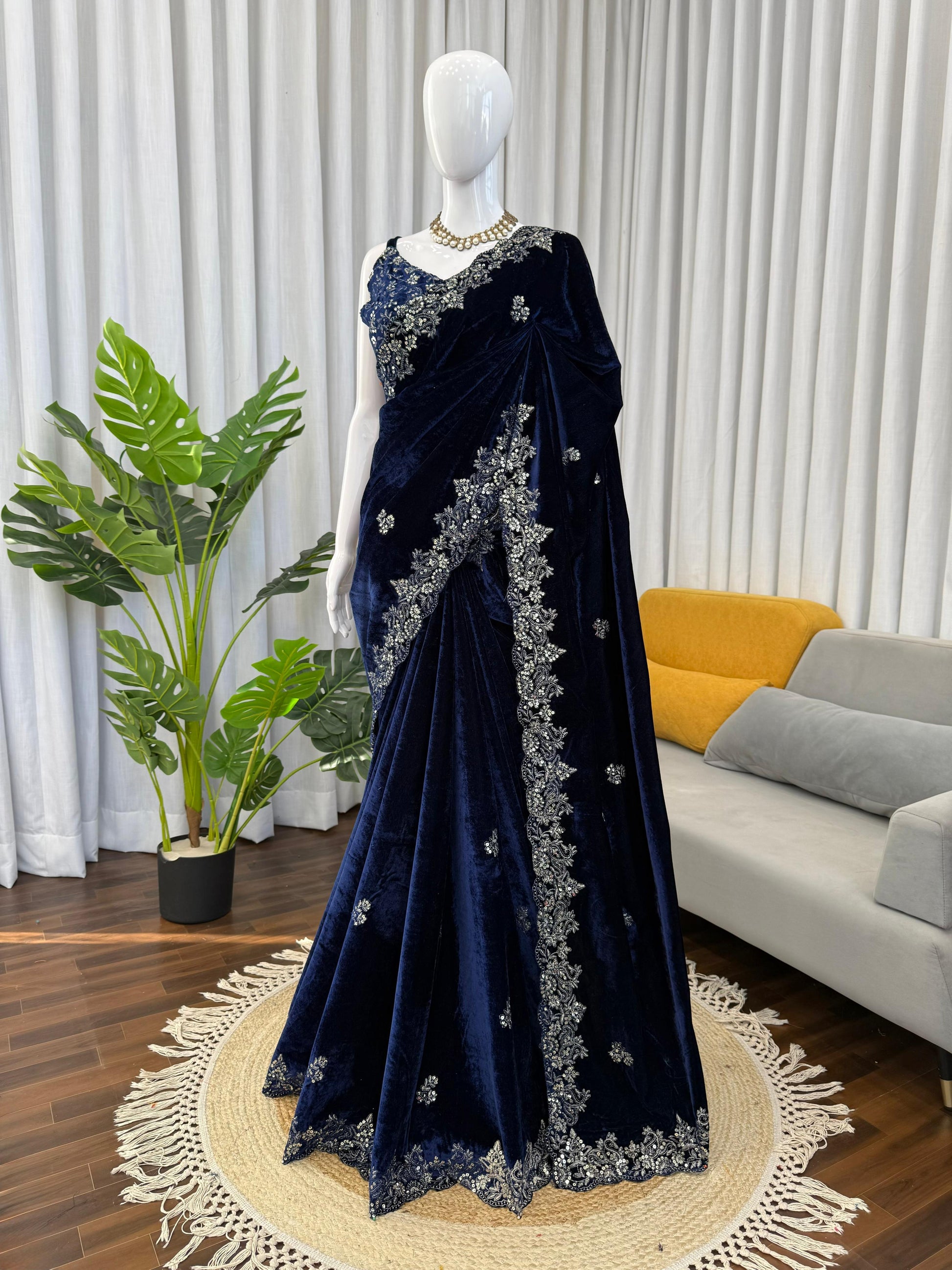Bollywood inspired velvet saree