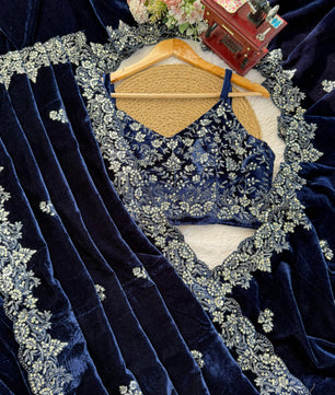 Bollywood inspired velvet saree