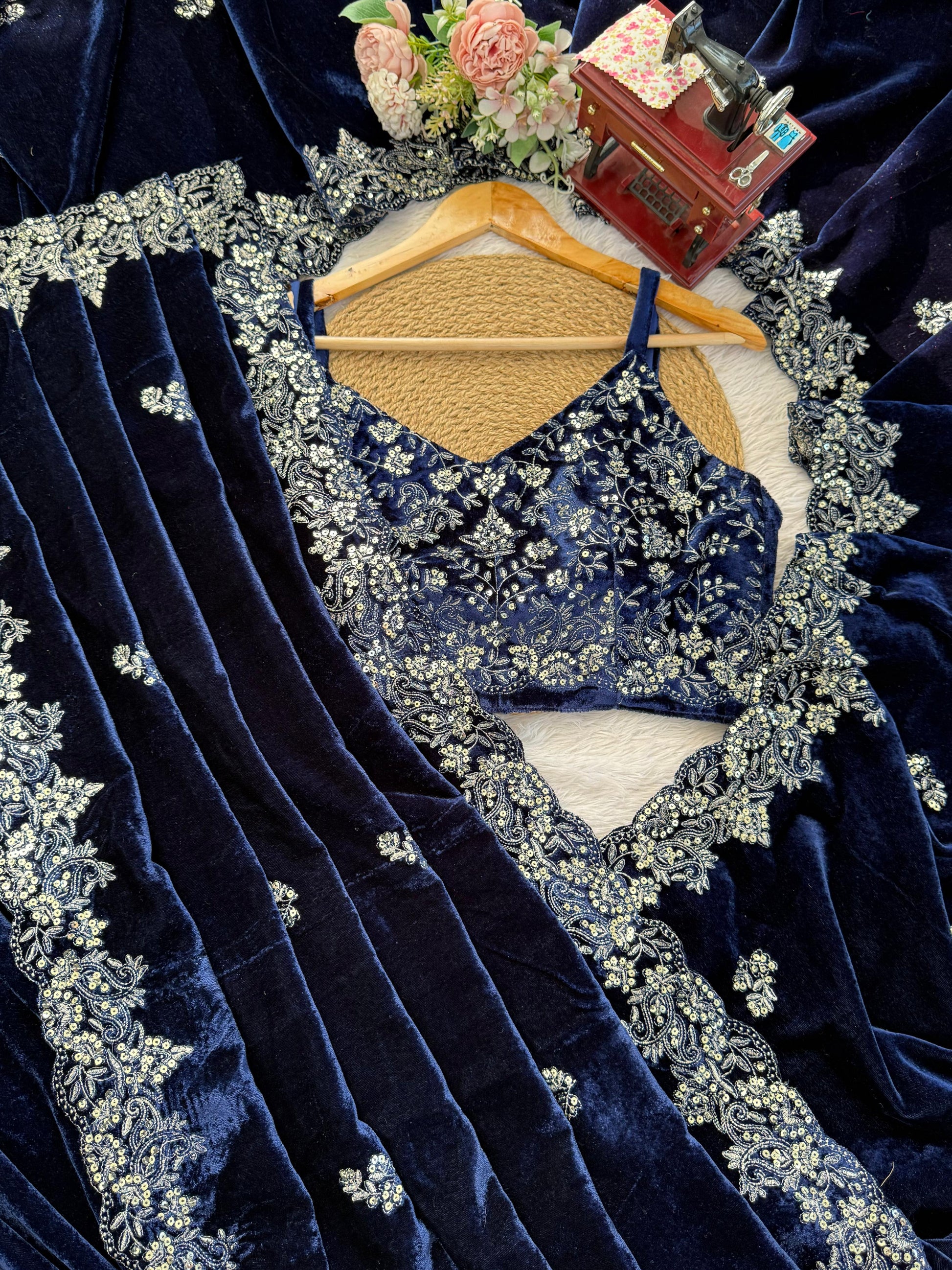 Bollywood inspired velvet saree