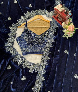 Bollywood inspired velvet saree