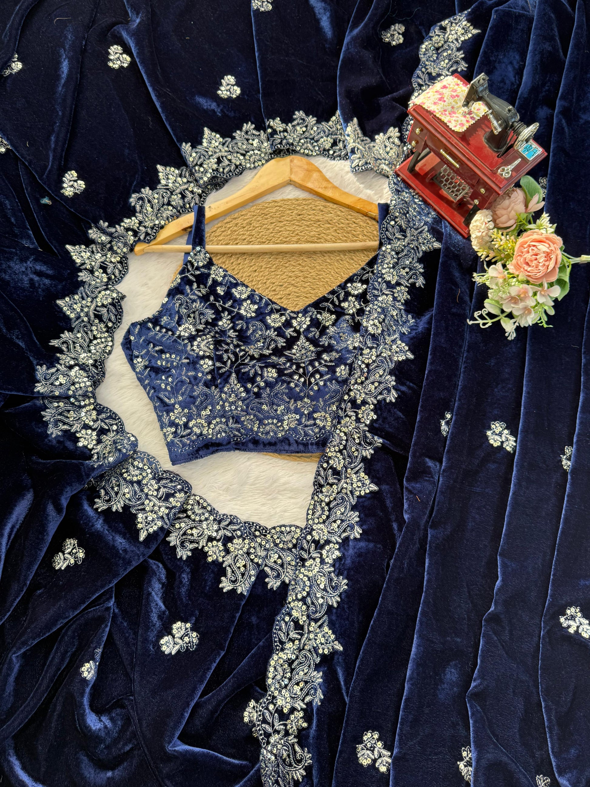 Bollywood inspired velvet saree