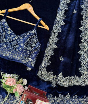 Bollywood inspired velvet saree