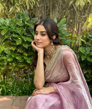 Janhavi Kapoor Inspired Saree in banarasi tissue silk