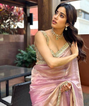 Janhavi Kapoor Inspired Saree in banarasi tissue silk
