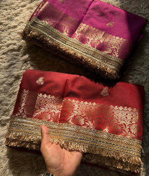 Banarasi Semi katan Soft Silk Saree with gottapatti work