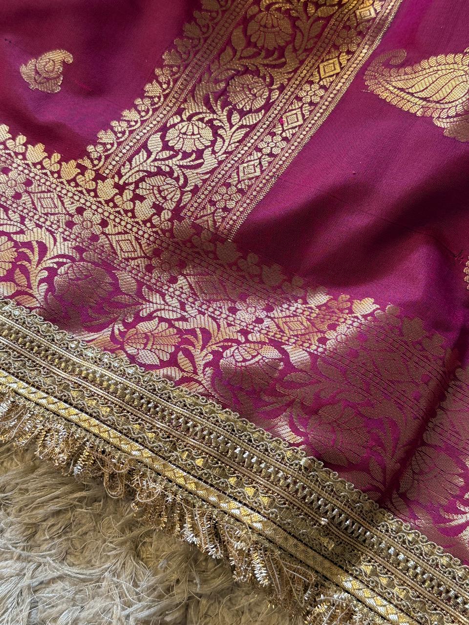 Banarasi Semi katan Soft Silk Saree with gottapatti work