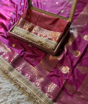 Banarasi Semi katan Soft Silk Saree with gottapatti work