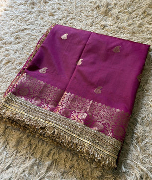 Banarasi Semi katan Soft Silk Saree with gottapatti work