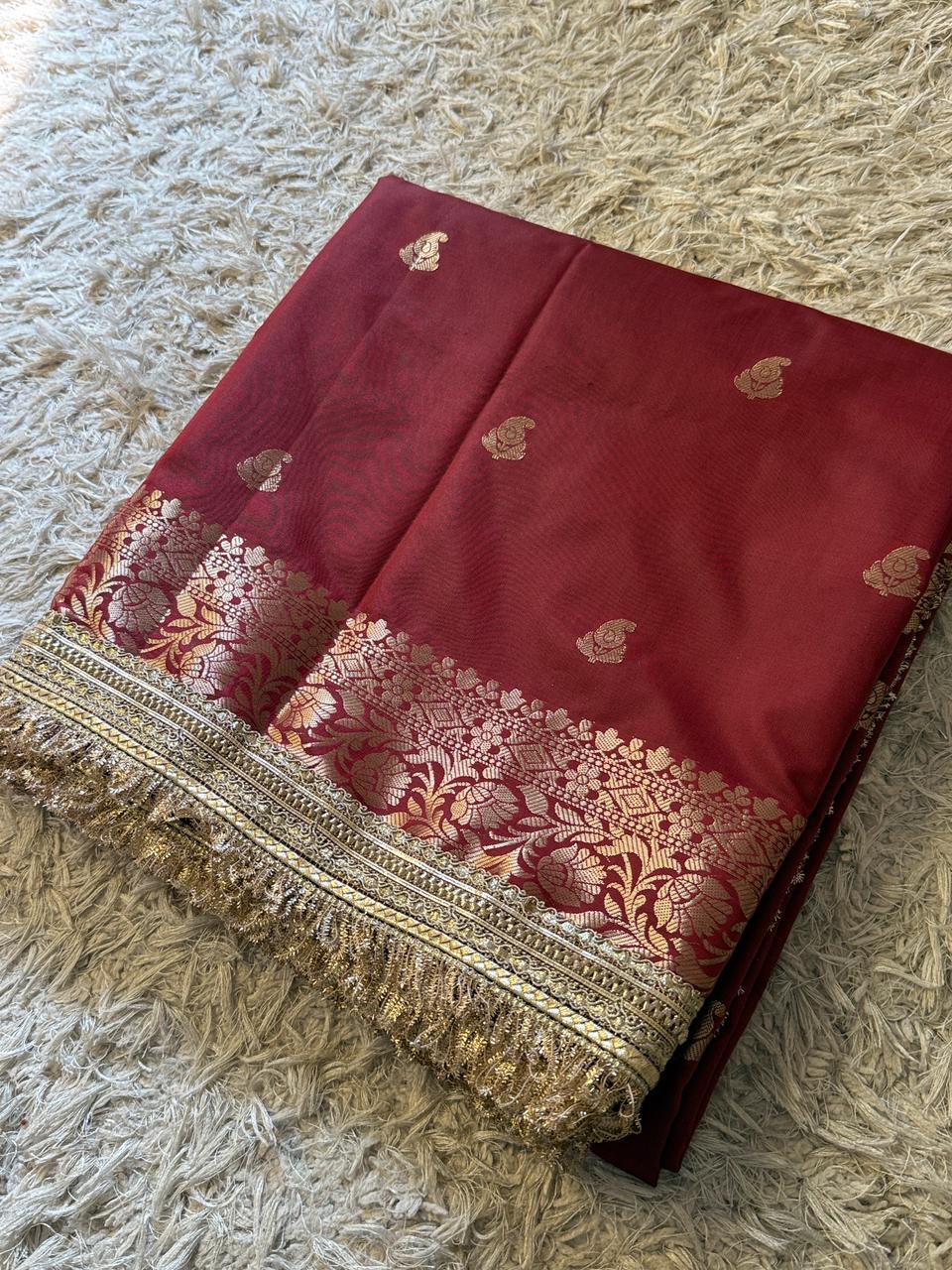 Banarasi Semi katan Soft Silk Saree with gottapatti work