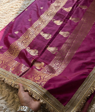 Banarasi Semi katan Soft Silk Saree with gottapatti work
