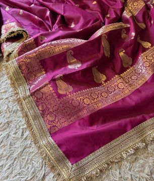 Banarasi Semi katan Soft Silk Saree with gottapatti work