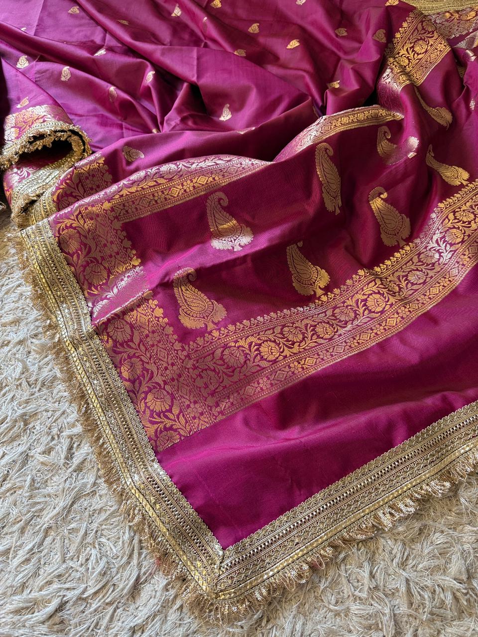 Banarasi Semi katan Soft Silk Saree with gottapatti work