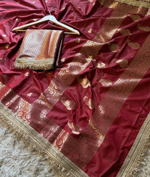 Banarasi Semi katan Soft Silk Saree with gottapatti work