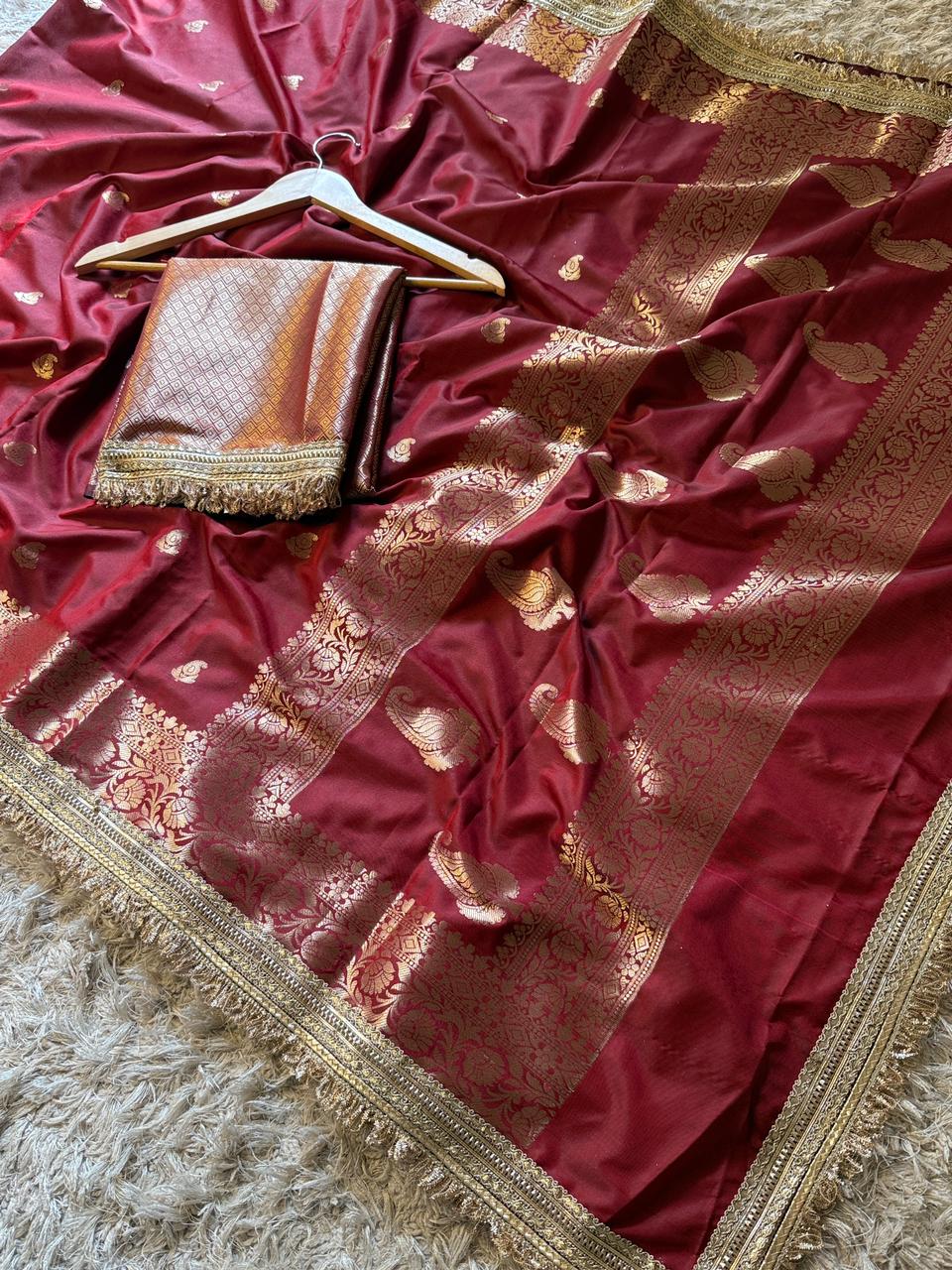 Banarasi Semi katan Soft Silk Saree with gottapatti work
