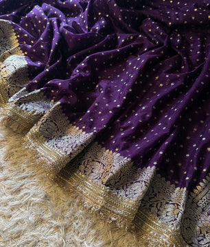 Handloom Banarasi Semi Khaddi Katan Soft Silk  Saree