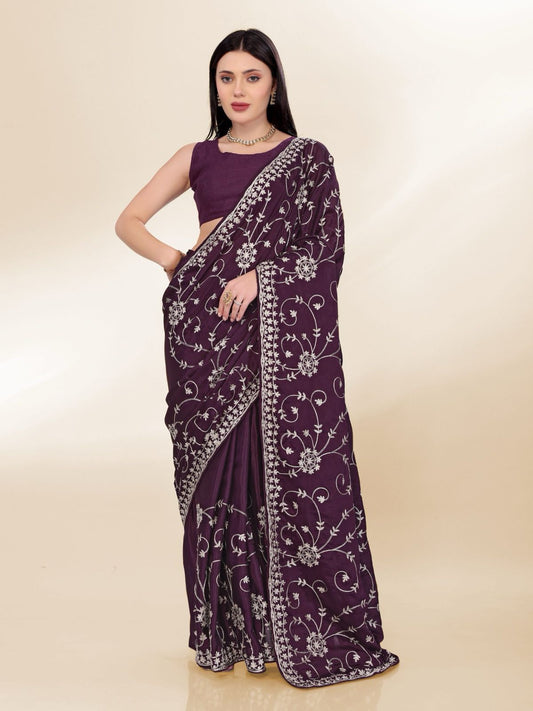 Party Wear Chinon Silk Saree