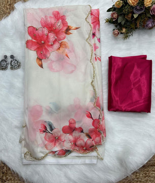 New Tebi silk with designer handwork saree