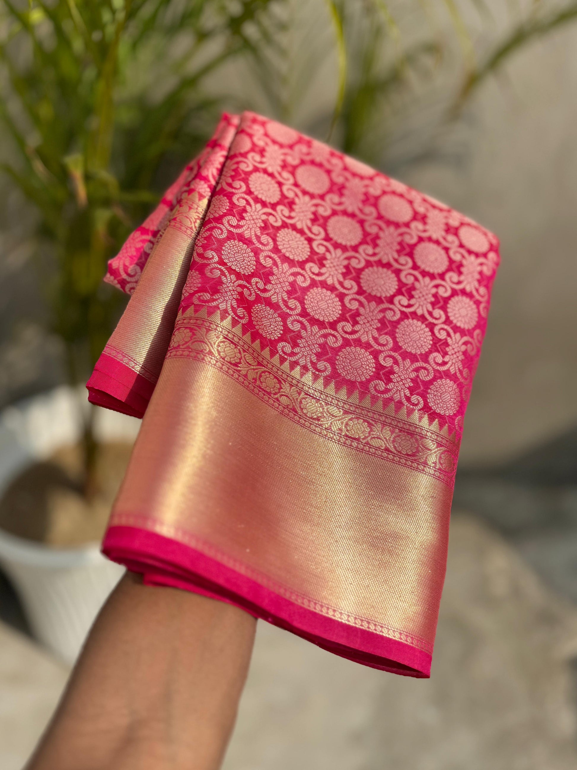 Beautiful Banarasi silk saree with blouse piece