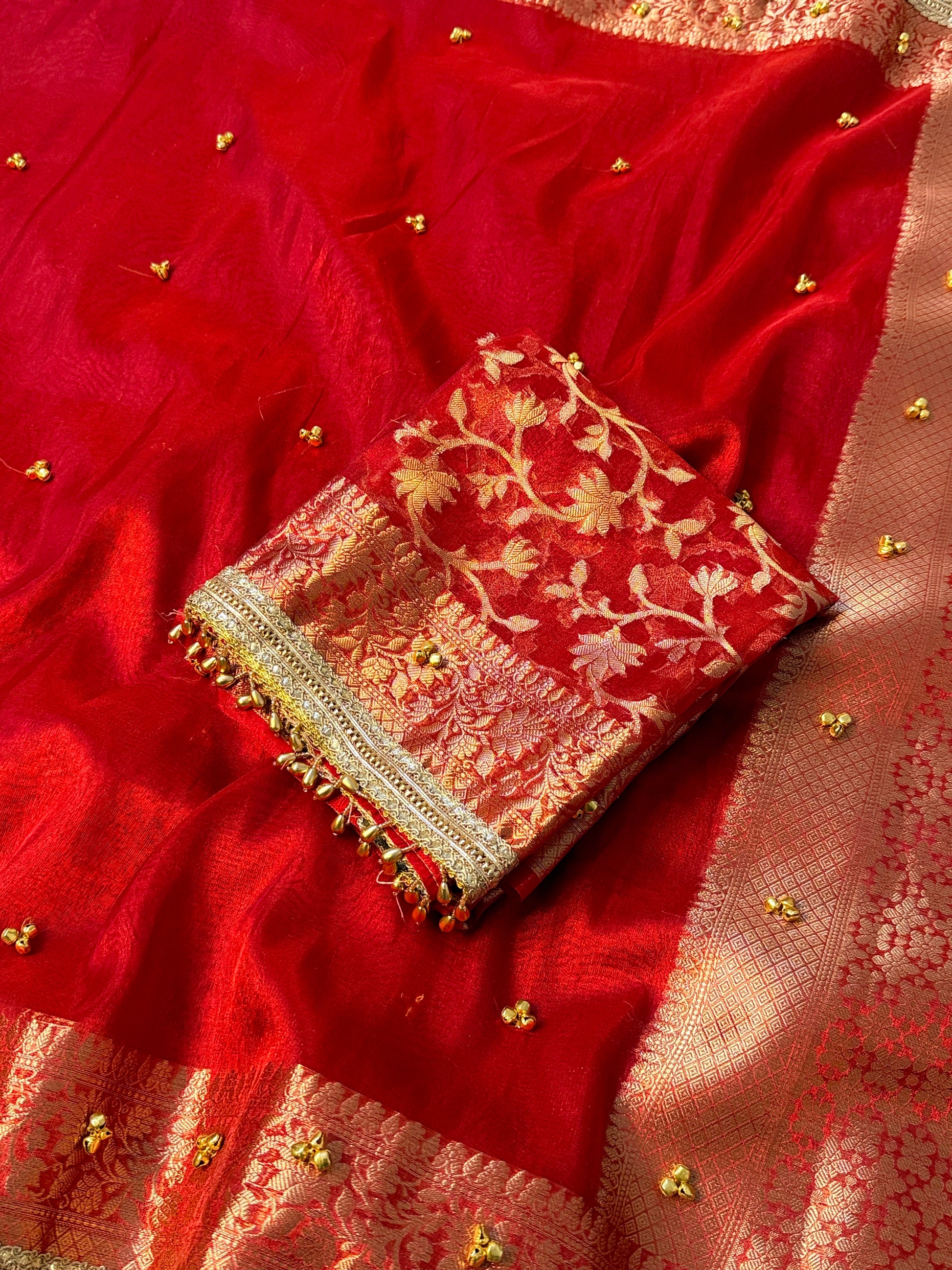 Viral Ghungroo Saree in tissue Silk fabric