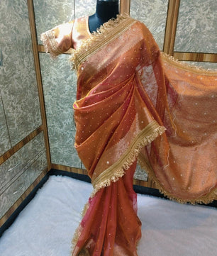 MAHARANI GLASS TISSUE SILK saree collection