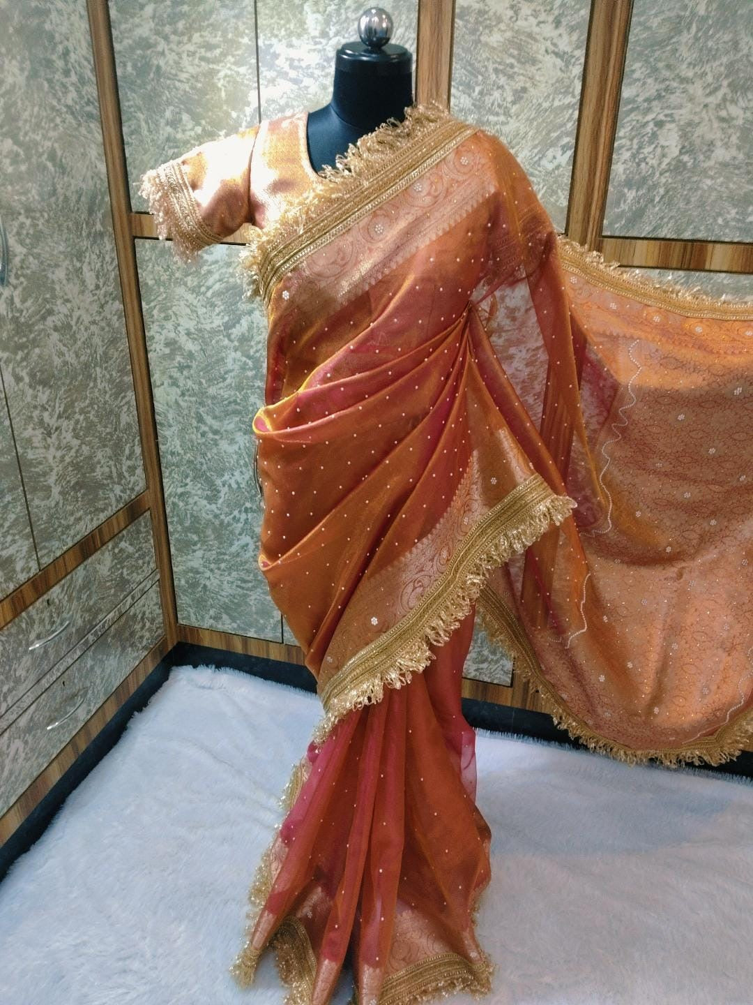 MAHARANI GLASS TISSUE SILK saree collection
