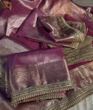 Janhavi Kapoor Inspired Saree in banarasi tissue silk