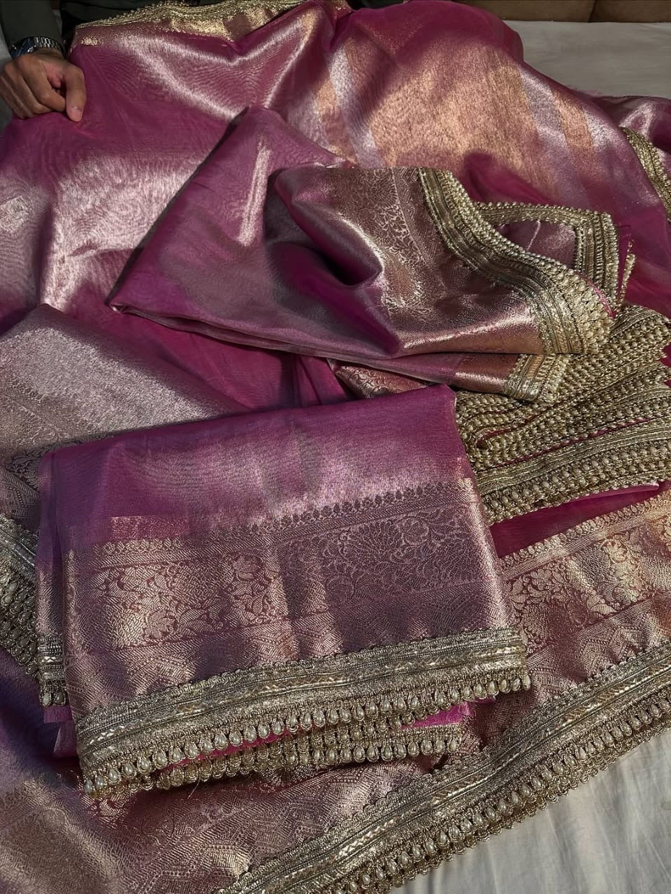 Janhavi Kapoor Inspired Saree in banarasi tissue silk