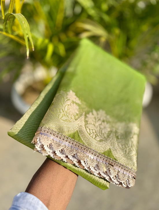 banarasi SOFT GLASS TISSUE SILK