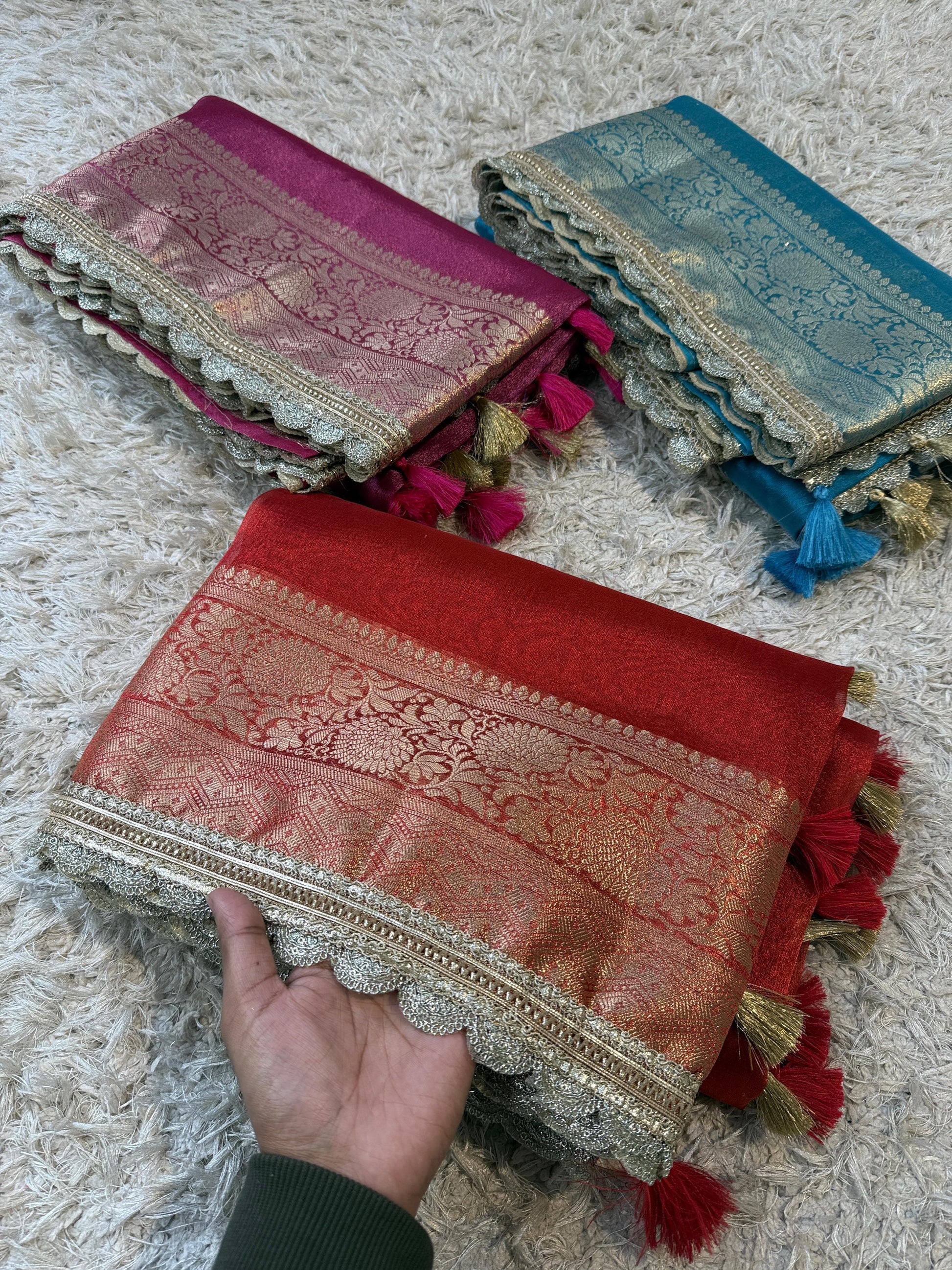 Banarasi Tissue lace border Saree