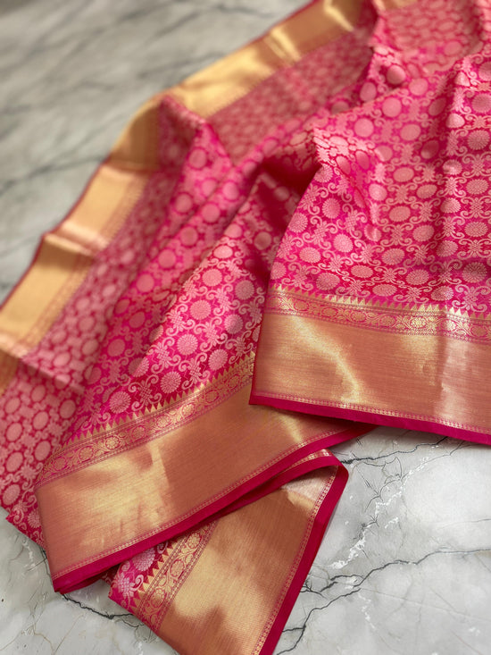 Beautiful Banarasi silk saree with blouse piece