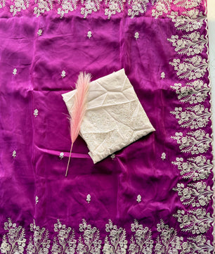 Primium Pure HO SILK with codding Work and scalp Borde