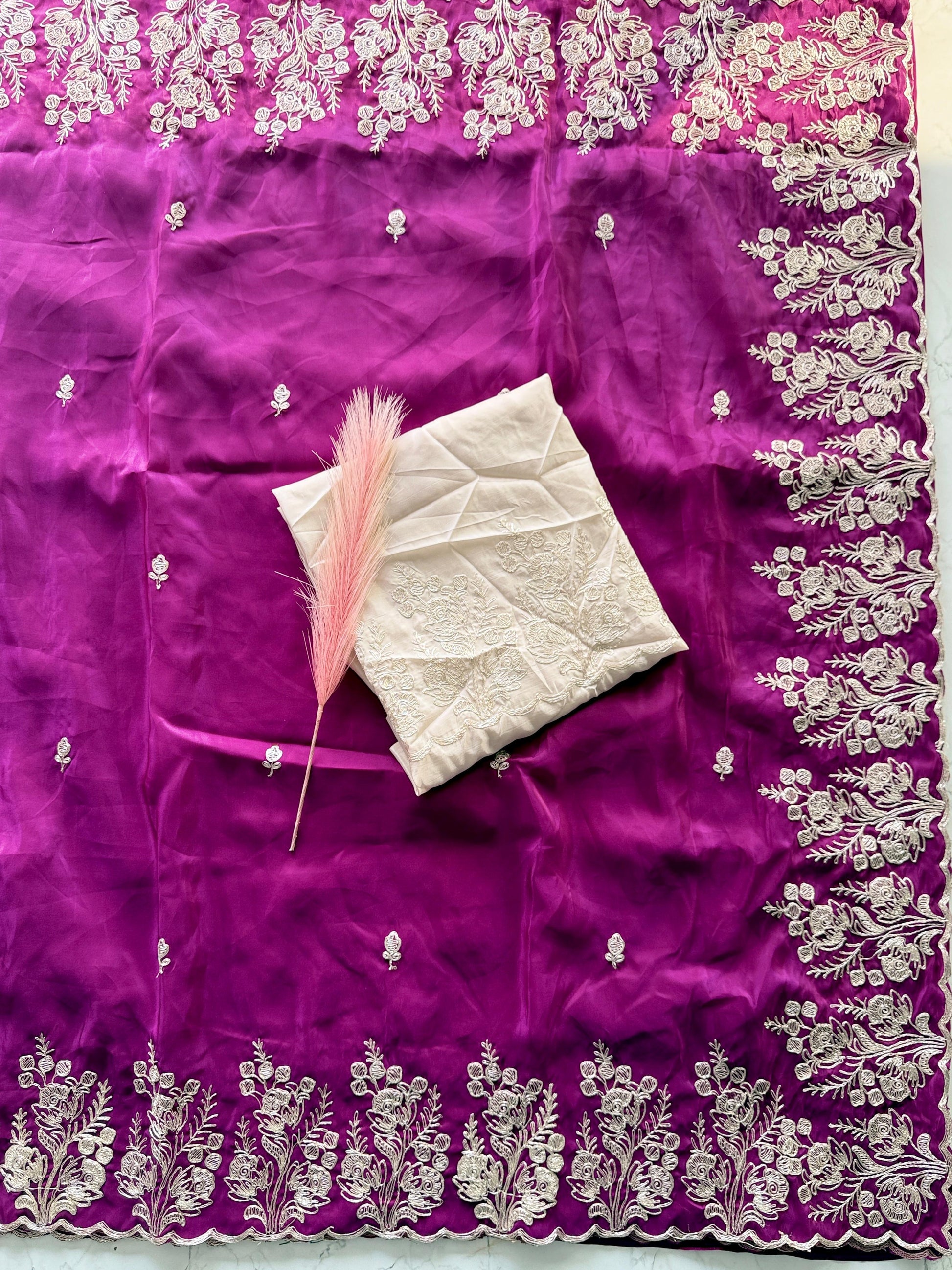 Primium Pure HO SILK with codding Work and scalp Borde