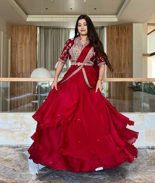 FANCY PARTY WEAR FIYONA SILK LEHENGA SAREE