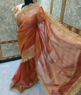 MAHARANI GLASS TISSUE SILK saree collection
