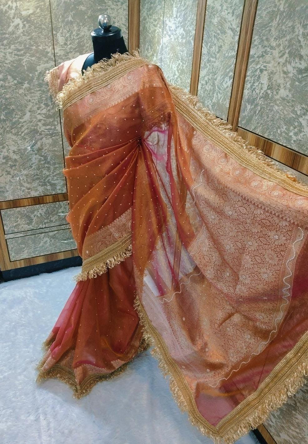 MAHARANI GLASS TISSUE SILK saree collection