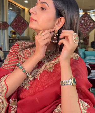 Designer Saree on Havy Organza Silk Febric