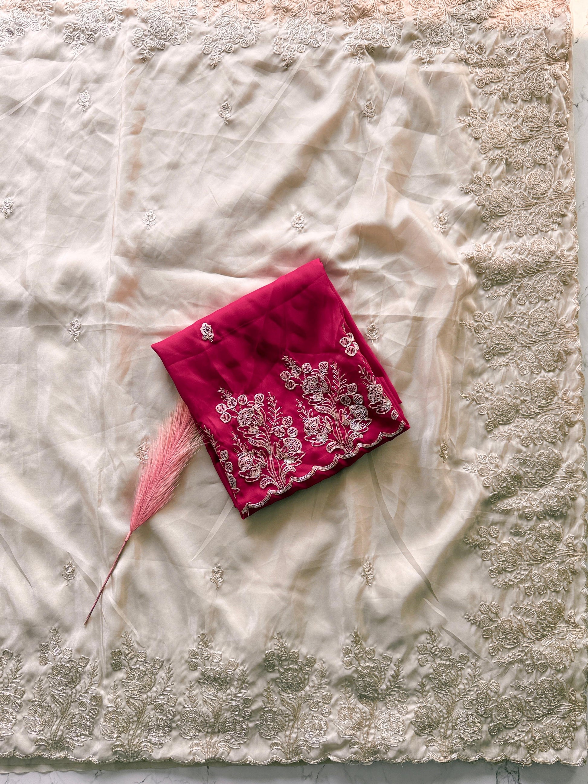 Primium Pure HO SILK with codding Work and scalp Borde