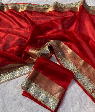 banarasi SOFT &nbsp; GLASS TISSUE SILK saree collection.all over beautiful mirror &nbsp; lace work border.