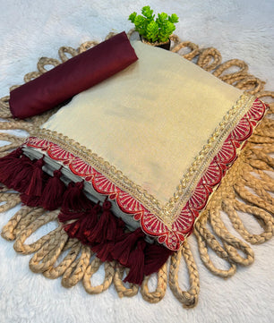 TISSUE GOLDEN SOFT SAREE