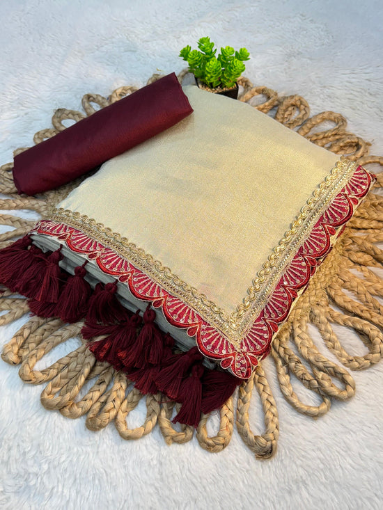 TISSUE GOLDEN SOFT SAREE