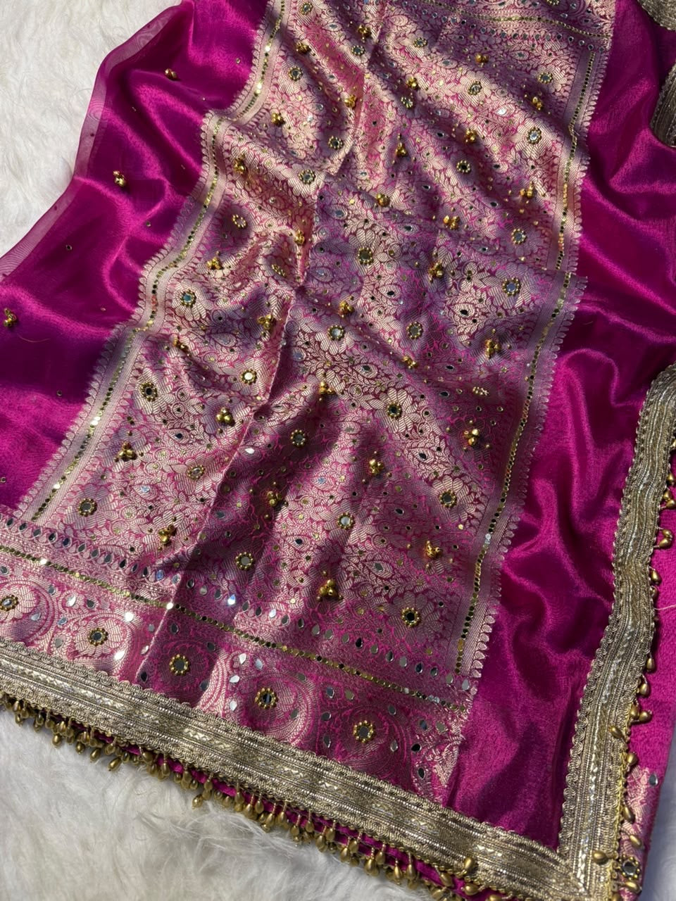 Tissue saree with ghungroo