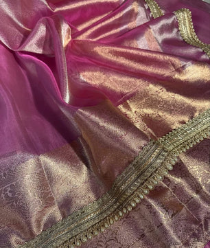 Janhavi Kapoor Inspired Saree in banarasi tissue silk