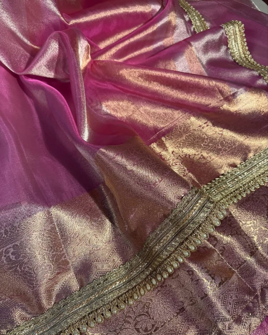 Janhavi Kapoor Inspired Saree in banarasi tissue silk