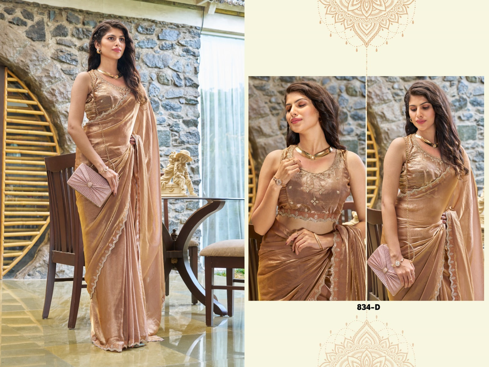 Satin saree with Swarovski Diamond Work