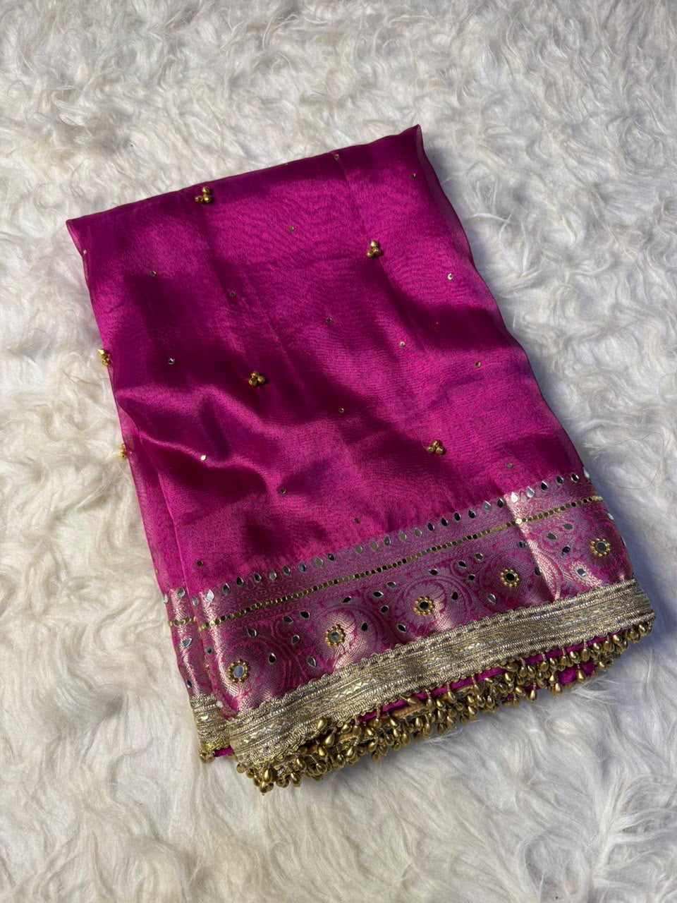 Tissue saree with ghungroo