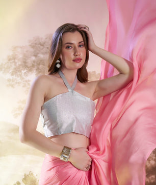 Beautiful satin rangoli saree