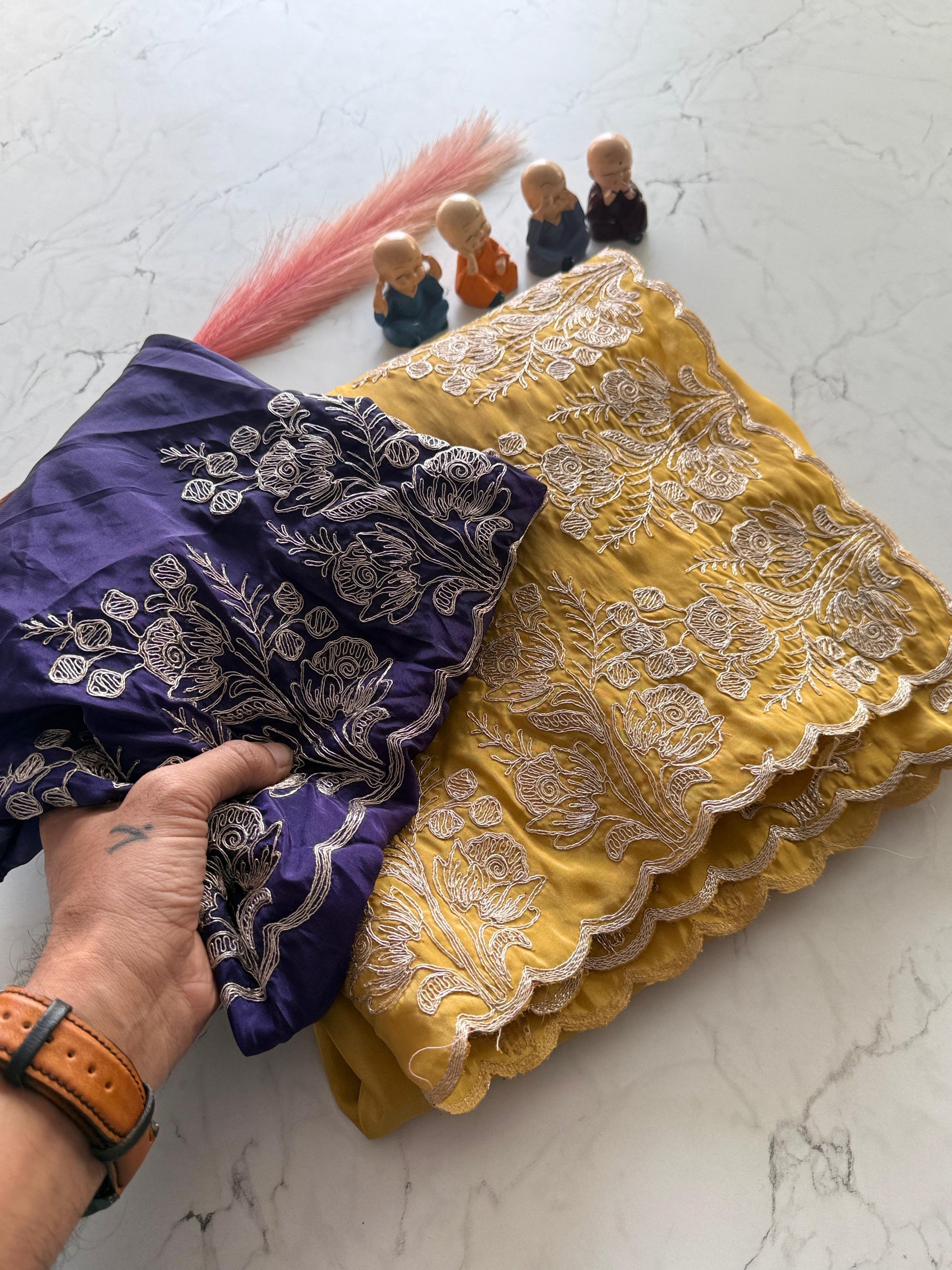 Primium Pure HO SILK with codding Work and scalp Borde